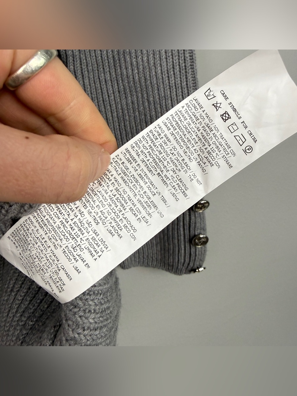 MaxMara Wool Ribbed Knit Pullover Grey Sweater - Picture 8 of 8